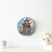 Cow Poke Runde Wanduhr (Zuhause)