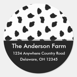 Cow Print Address Labels/Aufkleber Runder Aufkleber