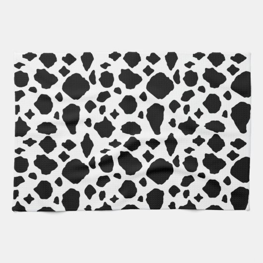 Cow Print Animal Pattern Black White Geschirrtuch (Horizontal)