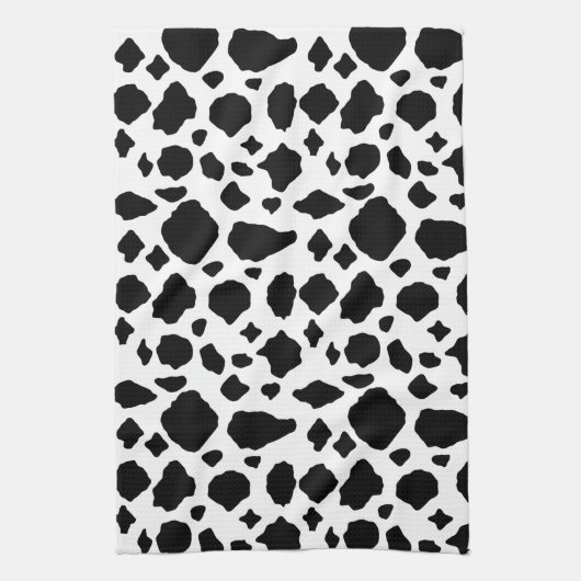 Cow Print Animal Pattern Black White Geschirrtuch (Vertikal)