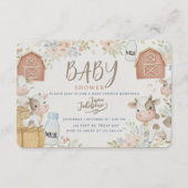 Cow Print Baby Shower Invitation,Rustic Farm Style Begleitkarte (Vorderseite)