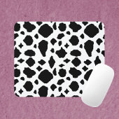 Cow Print Black and White Mousepad