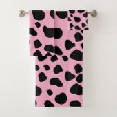 Cow Print, Cow Pattern, Cow Spots, Pink Cow Badhandtuch Set (Insitu)