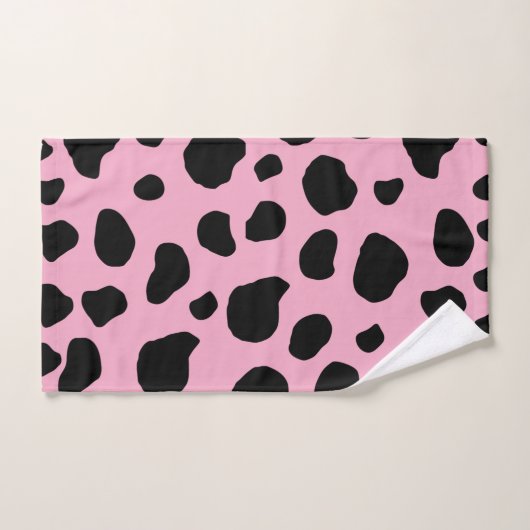 Cow Print, Cow Pattern, Cow Spots, Pink Cow Badhandtuch Set (Handtuch)