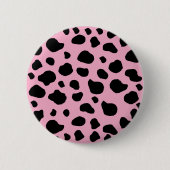 Cow Print, Cow Pattern, Cow Spots, Pink Cow Button (Vorderseite)