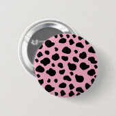 Cow Print, Cow Pattern, Cow Spots, Pink Cow Button (Vorne & Hinten)
