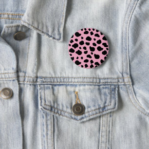 Cow Print, Cow Pattern, Cow Spots, Pink Cow Button