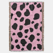 Cow Print, Cow Pattern, Cow Spots, Pink Cow Decke (Vorderseite Vertikal)