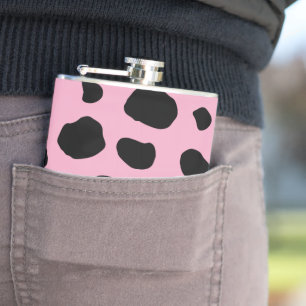 Cow Print, Cow Pattern, Cow Spots, Pink Cow Flachmann