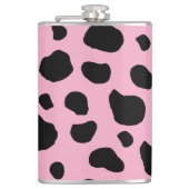 Cow Print, Cow Pattern, Cow Spots, Pink Cow Flachmann (Vorderseite)