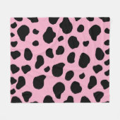 Cow Print, Cow Pattern, Cow Spots, Pink Cow Fleecedecke (Vorderseite (Horizontal))