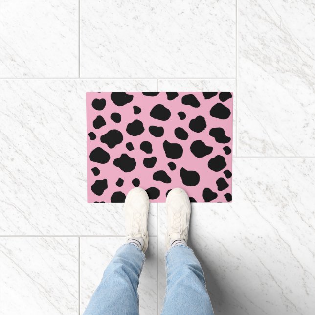 Cow Print, Cow Pattern, Cow Spots, Pink Cow Fußmatte (Indoor)