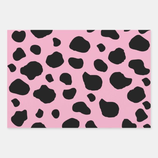 Cow Print, Cow Pattern, Cow Spots, Pink Cow Geschenkpapier Set (Vorderseite)
