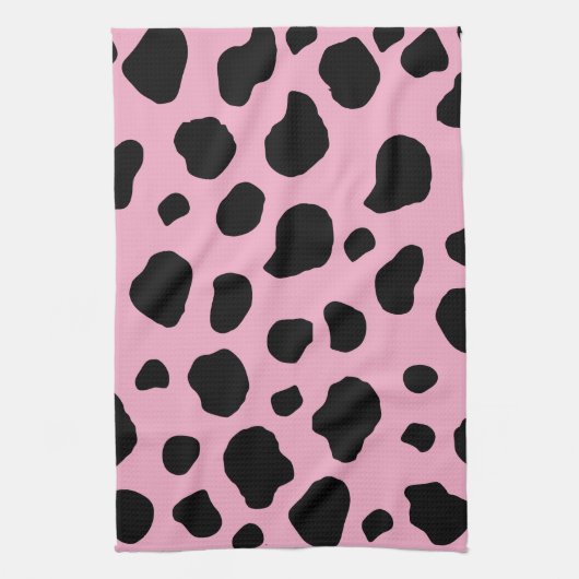 Cow Print, Cow Pattern, Cow Spots, Pink Cow Geschirrtuch (Vertikal)