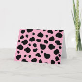 Cow Print, Cow Pattern, Cow Spots, Pink Cow Karte (Vorderseite)