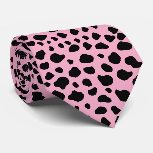Cow Print, Cow Pattern, Cow Spots, Pink Cow Krawatte (Gerollt)