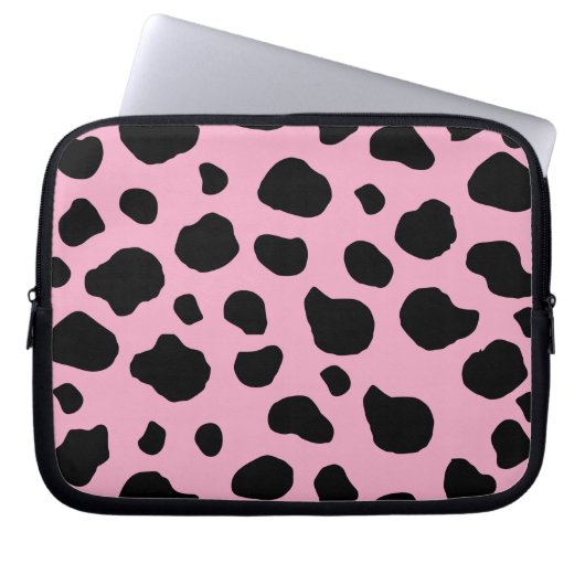 Cow Print, Cow Pattern, Cow Spots, Pink Cow Laptopschutzhülle (Vorderseite)