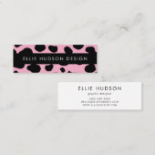 Cow Print, Cow Pattern, Cow Spots, Pink Cow Mini Visitenkarte (Vorne/Hinten)