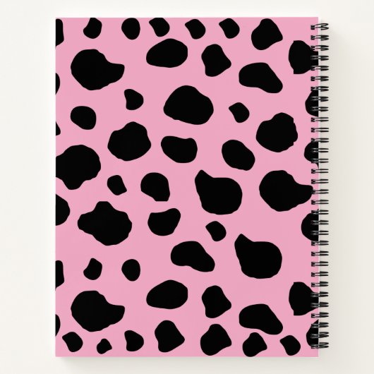 Cow Print, Cow Pattern, Cow Spots, Pink Cow Notizblock (Rückseite)