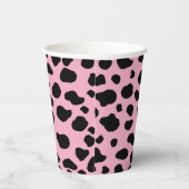 Cow Print, Cow Pattern, Cow Spots, Pink Cow Pappbecher (Rechts)