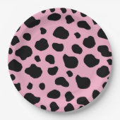 Cow Print, Cow Pattern, Cow Spots, Pink Cow Pappteller (Vorderseite)
