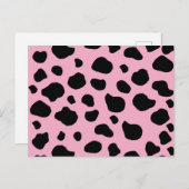 Cow Print, Cow Pattern, Cow Spots, Pink Cow Postkarte (Vorne/Hinten)