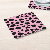 Cow Print, Cow Pattern, Cow Spots, Pink Cow Rechteckiger Pappuntersetzer (angewinkelt)