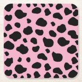 Cow Print, Cow Pattern, Cow Spots, Pink Cow Rechteckiger Pappuntersetzer (Vorderseite)