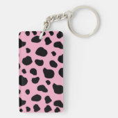 Cow Print, Cow Pattern, Cow Spots, Pink Cow Schlüsselanhänger (Rückseite)