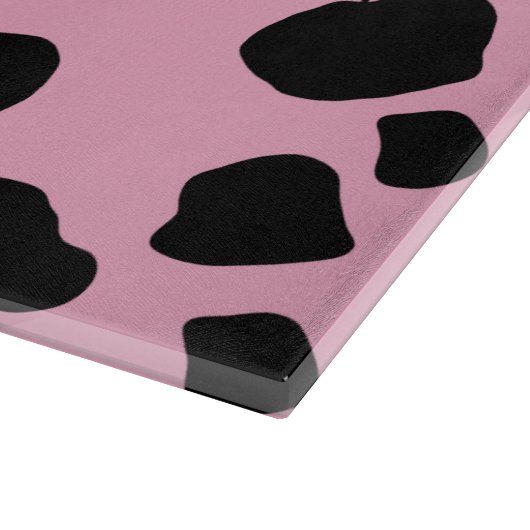 Cow Print, Cow Pattern, Cow Spots, Pink Cow Schneidebrett (Ecke)