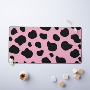 Cow Print, Cow Pattern, Cow Spots, Pink Cow Schreibtischunterlage