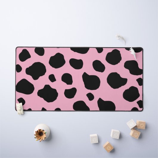Cow Print, Cow Pattern, Cow Spots, Pink Cow Schreibtischunterlage (Kindertisch)