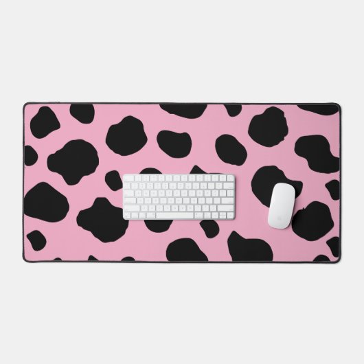 Cow Print, Cow Pattern, Cow Spots, Pink Cow Schreibtischunterlage (Tastatur & Maus)
