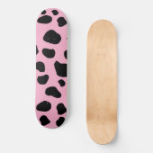 Cow Print, Cow Pattern, Cow Spots, Pink Cow Skateboard (Vorderseite)