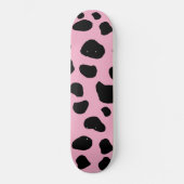 Cow Print, Cow Pattern, Cow Spots, Pink Cow Skateboard (Vorderseite)