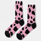 Cow Print, Cow Pattern, Cow Spots, Pink Cow Socken (Linkes Detail)