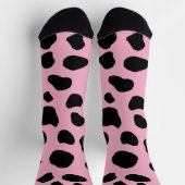 Cow Print, Cow Pattern, Cow Spots, Pink Cow Socken (Oben)