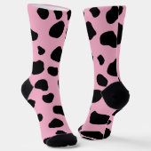 Cow Print, Cow Pattern, Cow Spots, Pink Cow Socken (Gewinkelt)