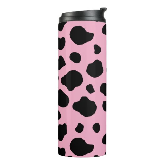 Cow Print, Cow Pattern, Cow Spots, Pink Cow Thermosbecher (Nach links gedreht)