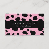 Cow Print, Cow Pattern, Cow Spots, Pink Cow Visitenkarte (Vorderseite)