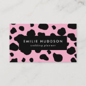 Cow Print, Cow Pattern, Cow Spots, Pink Cow Visitenkarte (Vorderseite)