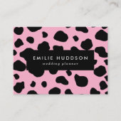 Cow Print, Cow Pattern, Cow Spots, Pink Cow Visitenkarte (Vorderseite)