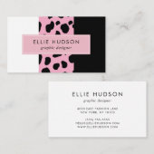 Cow Print, Cow Pattern, Cow Spots, Pink Cow Visitenkarte (Vorne/Hinten)