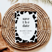 Cow Print Cow Themed Wedding Save the Date Einladung