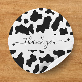 Cow Print Cowgirl Gastgeschenk Hochzeit Danke Runder Aufkleber