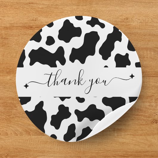 Cow Print Cowgirl Gastgeschenk Hochzeit Danke Runder Aufkleber