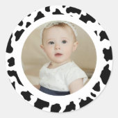 Cow Print Foto Runder Aufkleber (Vorderseite)
