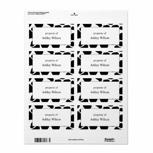 Cow Print Labels (Vorne)