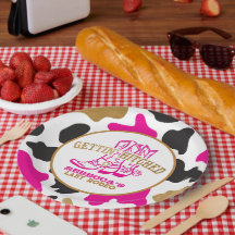 Cow Print Last Rodeo Bachelorette Party Plates