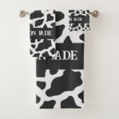 Cow Print Monogram Minimal Animal Print Badhandtuch Set (Insitu)